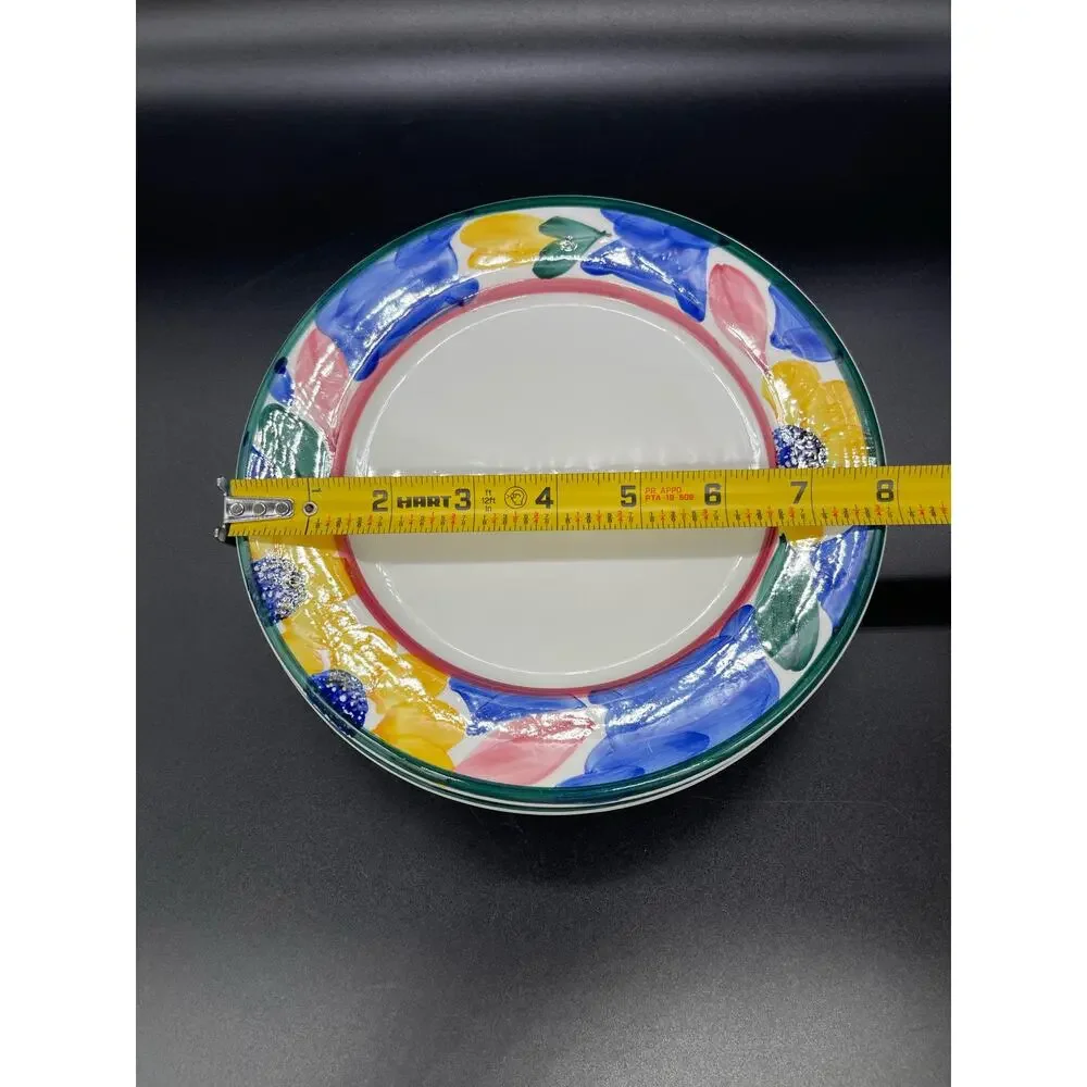 Pier 1 Imports Hand Painted Made in Italy Set of 4 Salad Plates Floral Design 8